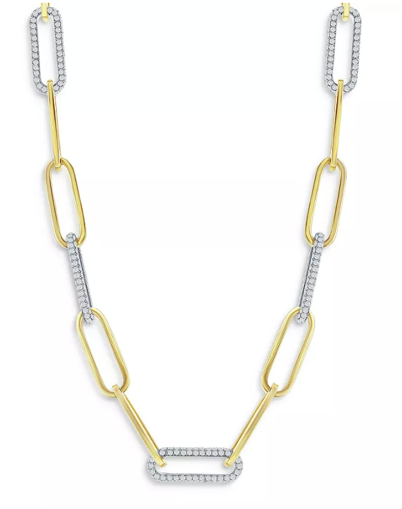 HM Diamond Paperclip Necklace