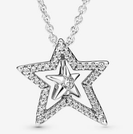 Pandora Pavé Asymmetric Star Collier Necklace