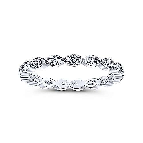 14k White Gold Eternity Stackable Ladies Ring