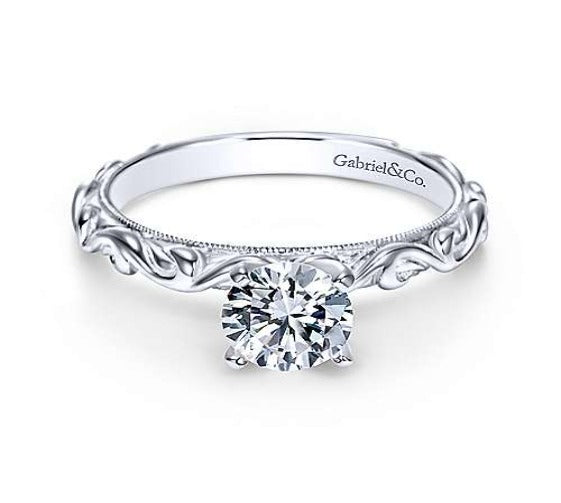 14k White Gold Round Straight in Raleigh